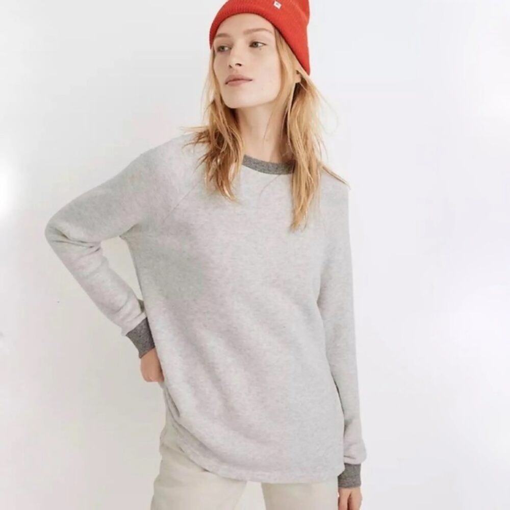 Madewell | Two-Tone Gray Airterry Crewneck Pullover Loungewear Casual- Sz M